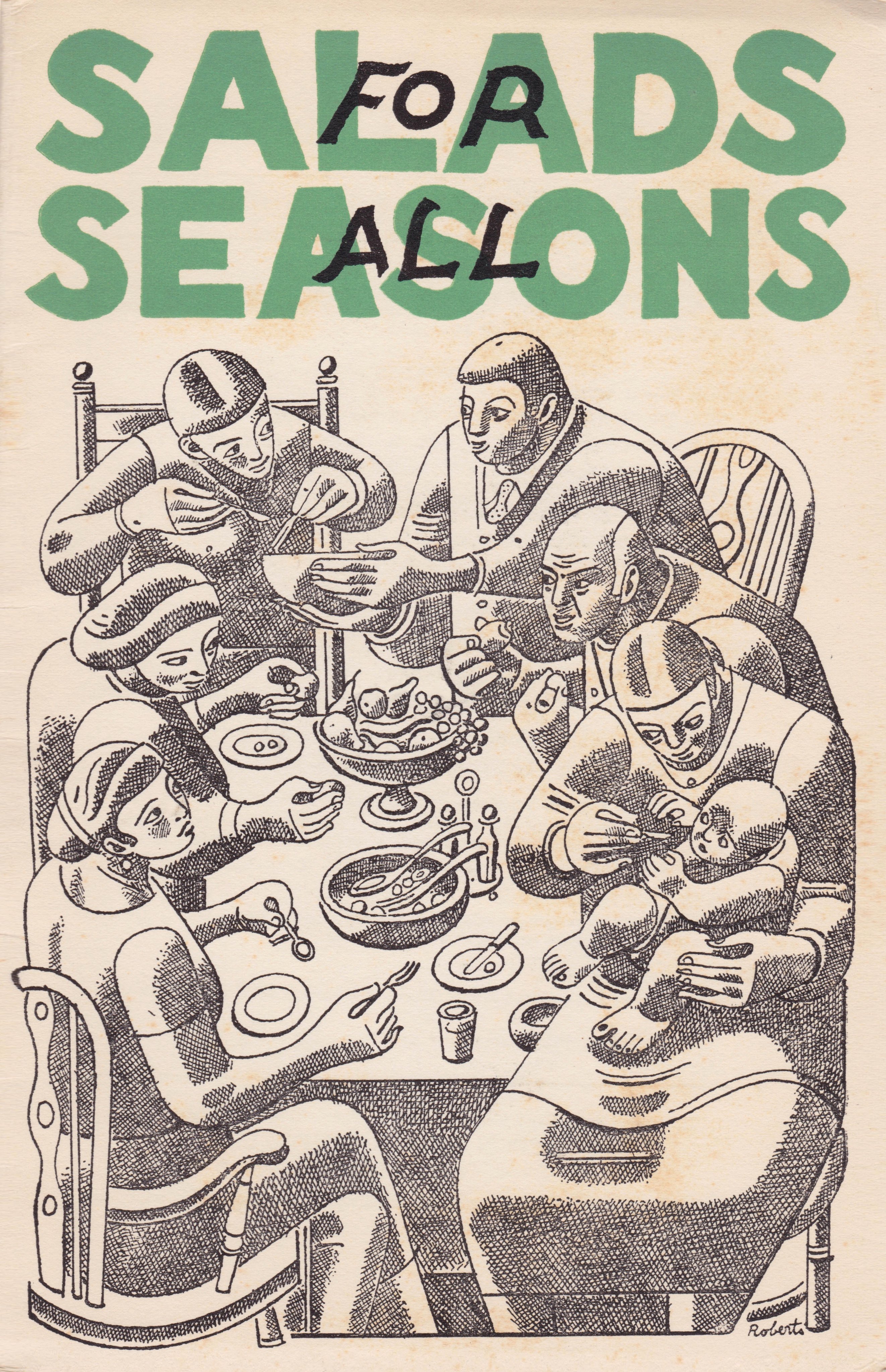 1940s cookbook covers by English cubist William Roberts